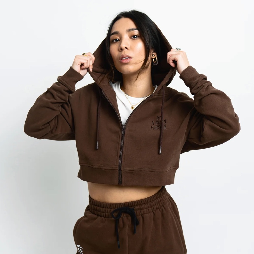 BAGP Oversized Crop Hoodie in “Chocolate” 🍫🍫🍫